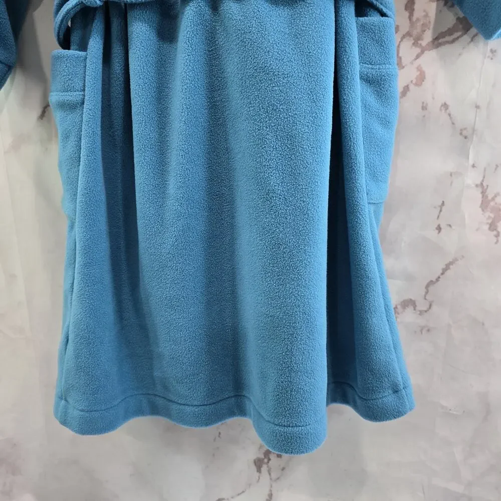 LL Bean Robe Kids 4 Blue Fleece Boys Girls Housecoat Bath Fleece Youth Vintage